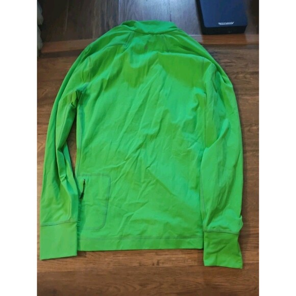 Lululemon Pullover Mens Medium Green Surge Quarter Zip Reflective Running Nylon - Picture 5 of 7